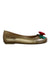 A Gold Flats from Mini Melissa in size 5T for girl. (Front View)