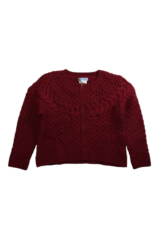 A Burgundy Knit Sweaters from Jacadi in size 6T for girl. (Front View)