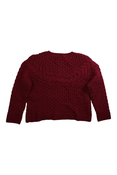 A Burgundy Knit Sweaters from Jacadi in size 6T for girl. (Back View)