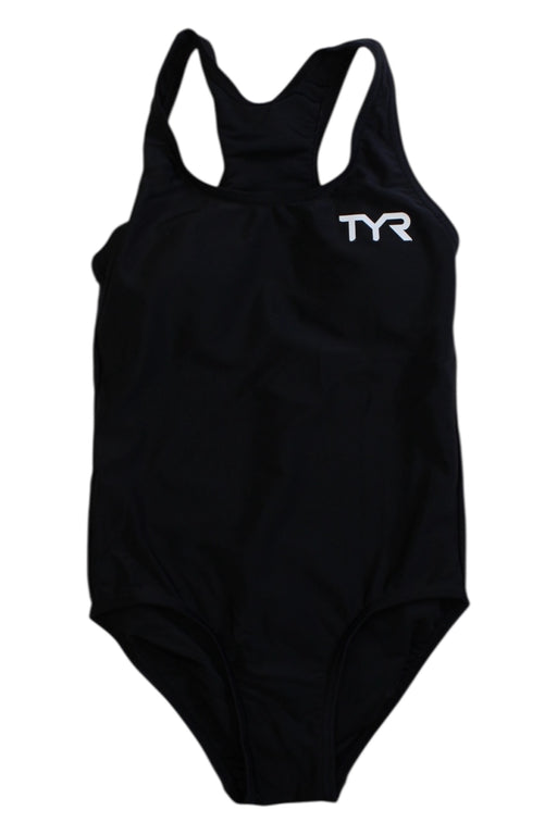 A Black Swimsuits from TYR in size 8Y for girl. (Front View)