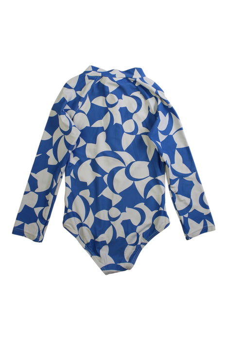 A Blue Rash Guards from Seed in size 5T for girl. (Back View)