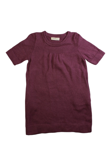 A Burgundy Knit Sweaters from Oeuf in size 6T for girl. (Front View)