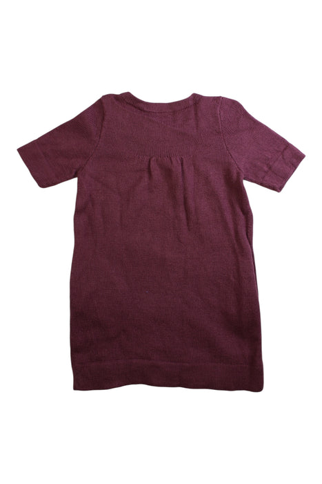 A Burgundy Knit Sweaters from Oeuf in size 6T for girl. (Back View)