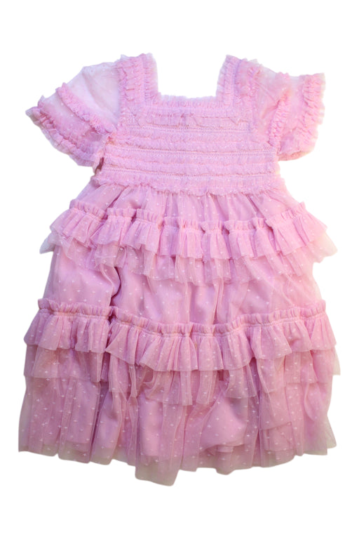 A Pink Short Sleeve Dresses from needle & thread in size 6T for girl. (Front View)
