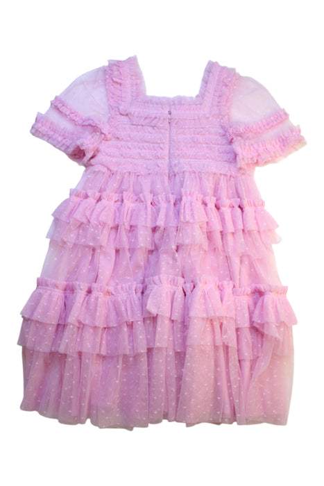 A Pink Short Sleeve Dresses from needle & thread in size 6T for girl. (Back View)