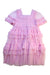 A Pink Short Sleeve Dresses from needle & thread in size 6T for girl. (Back View)