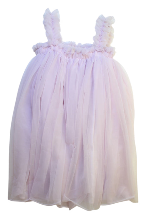 A Pink Sleeveless Dresses from Dolly by Le Petit Tom in size 6T for girl. (Front View)