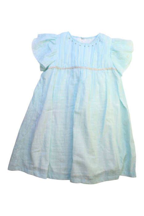 A Blue Sleeveless Dresses from Nanos in size 7Y for girl. (Front View)