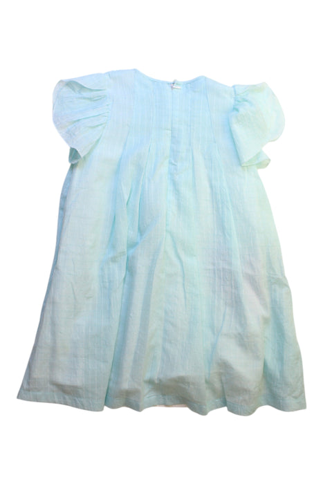 A Blue Sleeveless Dresses from Nanos in size 7Y for girl. (Back View)
