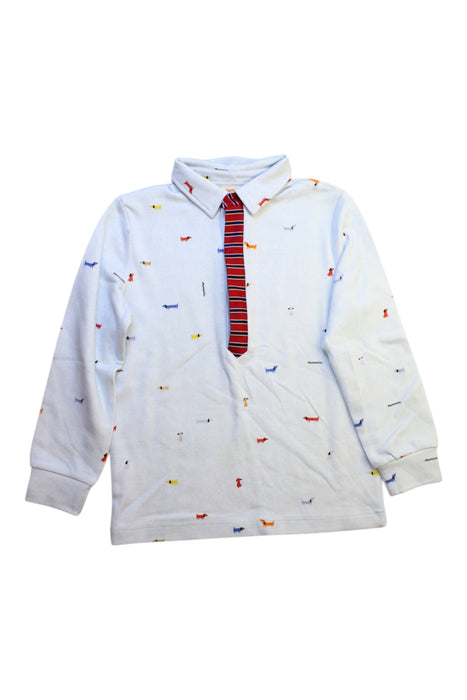 A White Long Sleeve Shirts from Momonittu in size 10Y for boy. (Front View)
