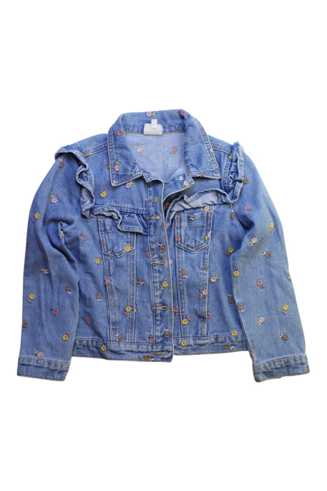 A Blue Lightweight Jackets from Seed in size 7Y for girl. (Front View)