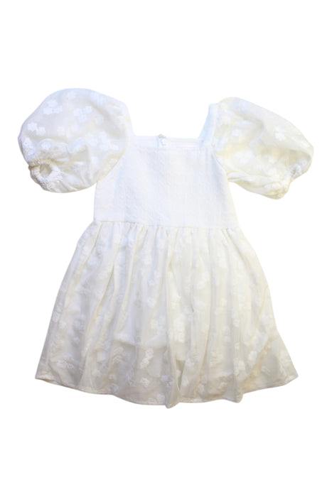 A White Short Sleeve Dresses from Gingersnaps in size 6T for girl. (Front View)
