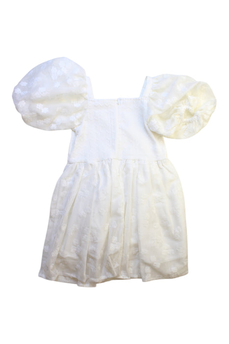 A White Short Sleeve Dresses from Gingersnaps in size 6T for girl. (Back View)