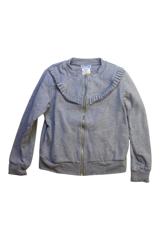 A Grey Zippered Sweatshirts from Jacadi in size 8Y for girl. (Front View)