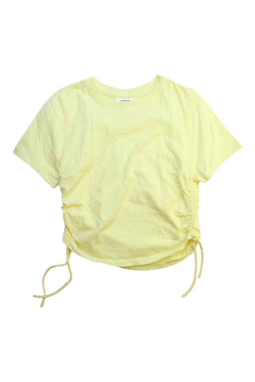 A Yellow Short Sleeve Tops from Seed in size 10Y for girl. (Front View)