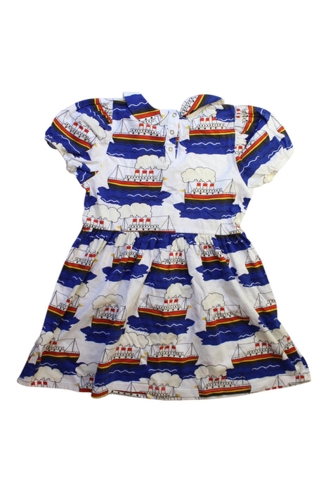 A Multicolour Short Sleeve Dresses from Mini Rodini in size 7Y for girl. (Back View)