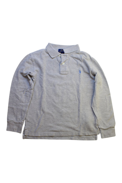A Grey Long Sleeve Polos from Polo Ralph Lauren in size 8Y for boy. (Front View)