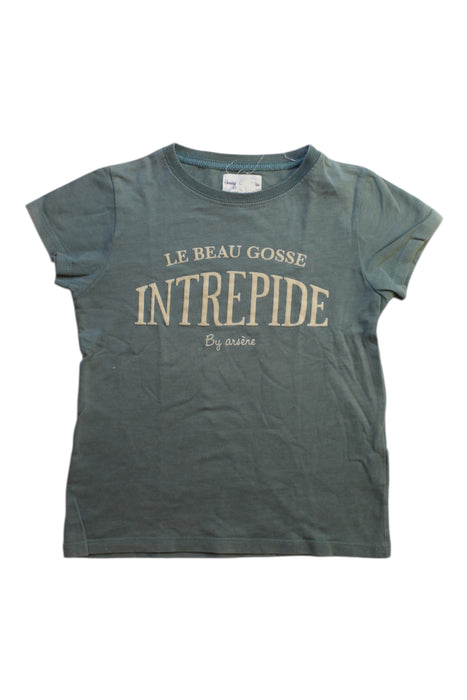 A Green Short Sleeve T Shirts from Arsène et les pipelettes in size 5T for girl. (Front View)