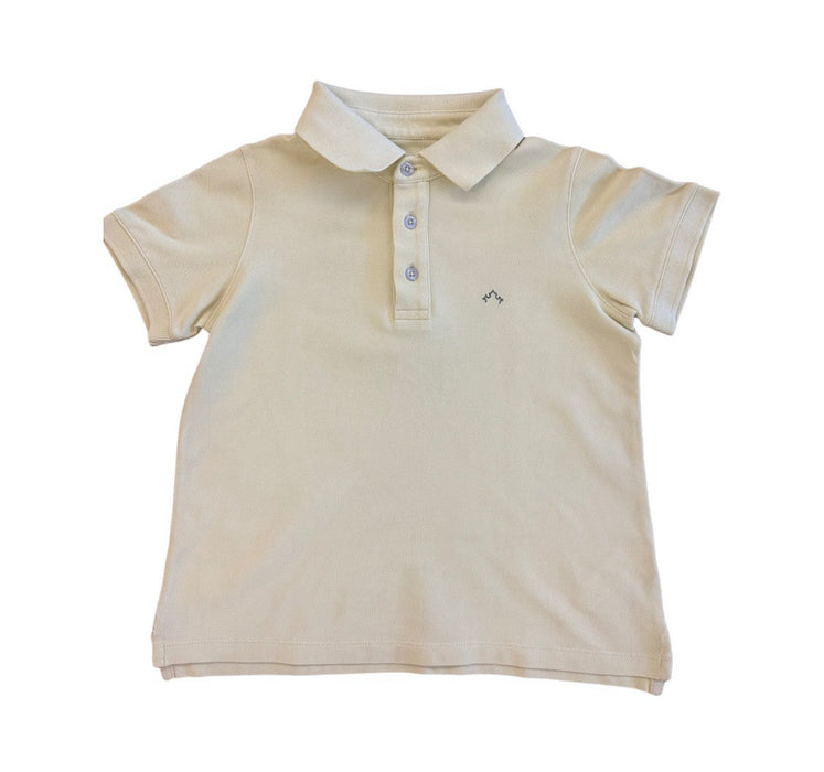 A Yellow Short Sleeve Polos from Nanos in size 8Y for boy. (Front View)