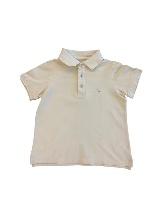 A Yellow Short Sleeve Polos from Nanos in size 8Y for boy. (Front View)