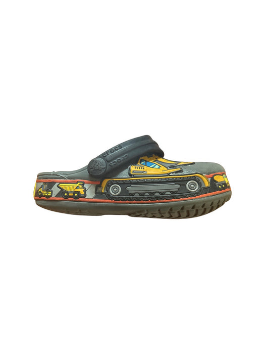 A Grey Slip Ons from Crocs in size 3T for boy. (Back View)