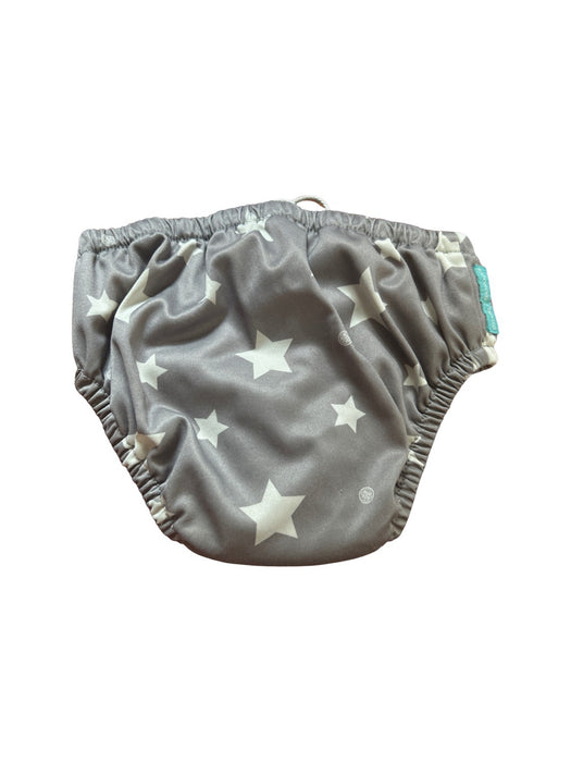 A Grey Swim Diapers from Charlie Banana in size 18-24M for boy. (Back View)