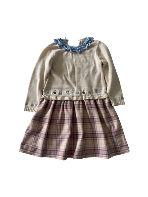 A Beige Long Sleeve Dresses from Chickeeduck in size 6T for girl. (Front View)