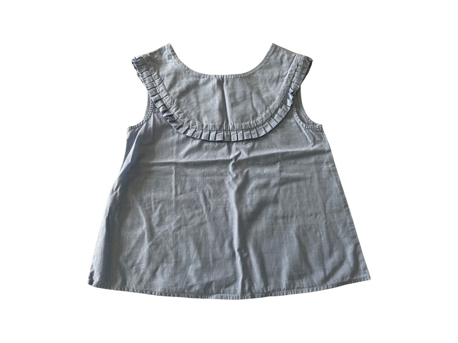 A Blue Sleeveless Shirts from Jacadi in size 6T for girl. (Front View)
