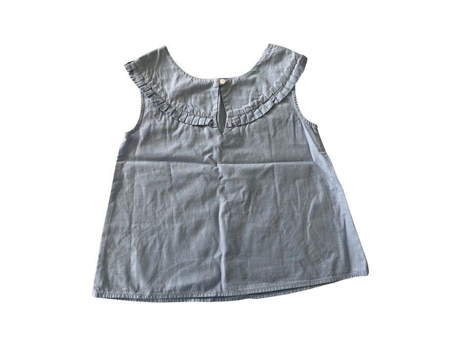A Blue Sleeveless Shirts from Jacadi in size 6T for girl. (Back View)