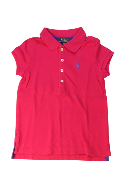 A Pink Short Sleeve Polos from Polo Ralph Lauren in size 4T for girl. (Front View)