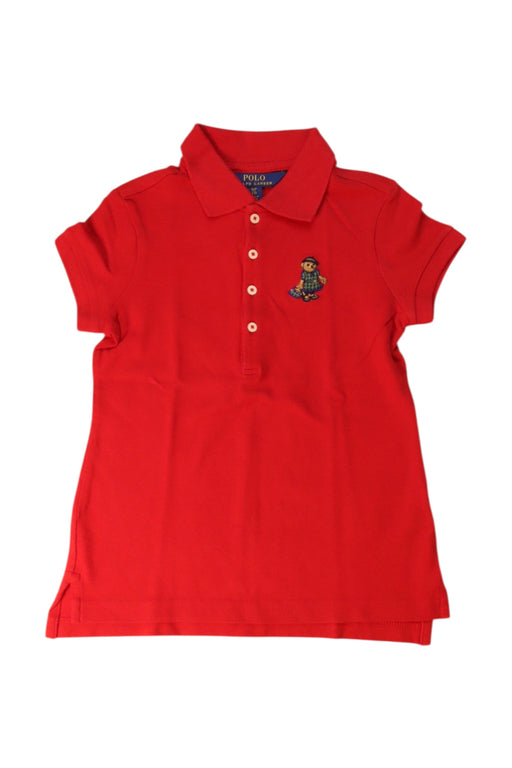 A Red Short Sleeve Polos from Polo Ralph Lauren in size 7Y for girl. (Front View)