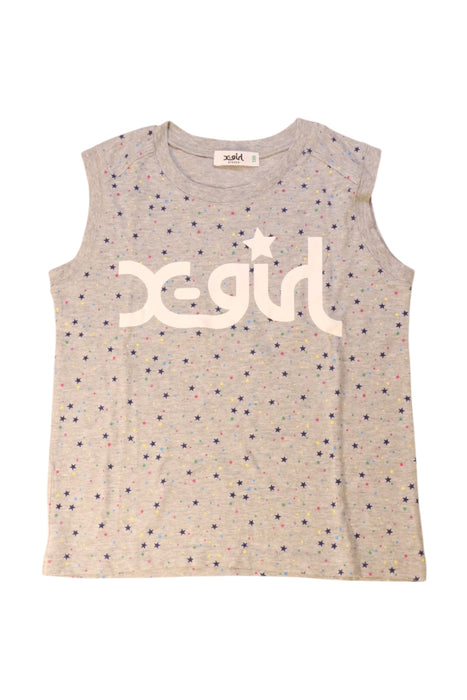 A Grey Sleeveless T Shirts from X-girl in size 7Y for girl. (Front View)