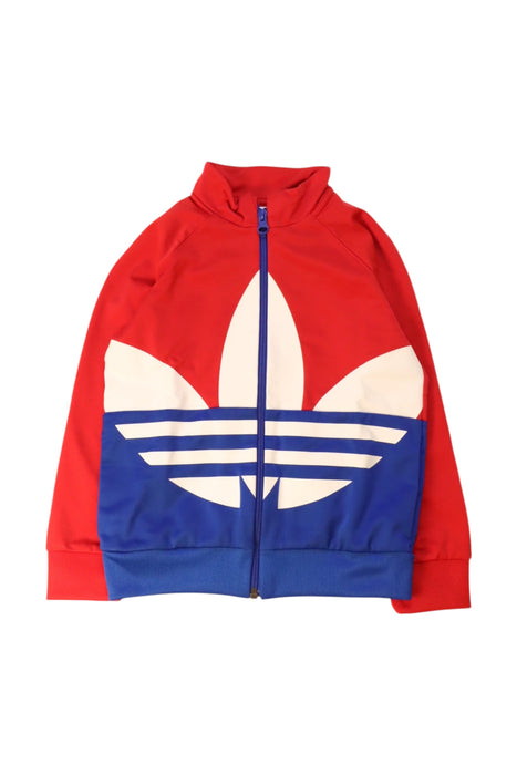 A Red Zippered Sweatshirts from Adidas in size 5T for neutral. (Front View)