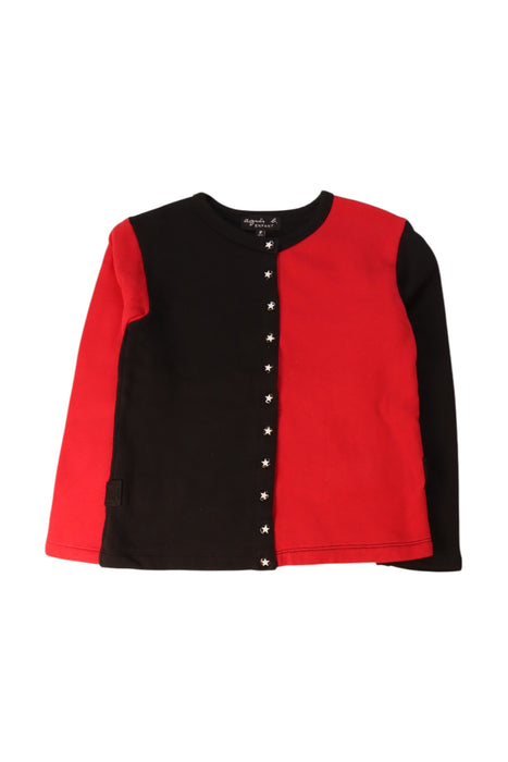 A Black Buttoned Sweatshirts from Agnes b. in size 8Y for girl. (Front View)