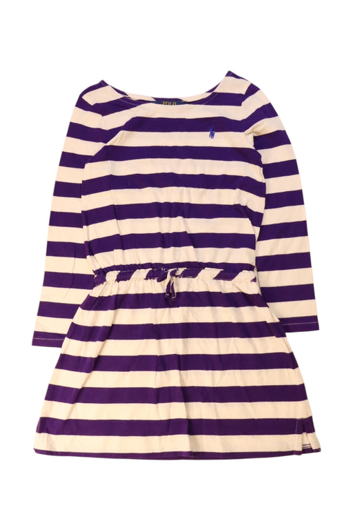 A Purple Long Sleeve Dresses from Polo Ralph Lauren in size 5T for girl. (Front View)