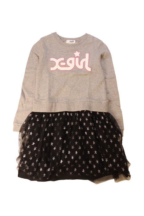 A Grey Long Sleeve Dresses from X-girl in size 9Y for girl. (Front View)