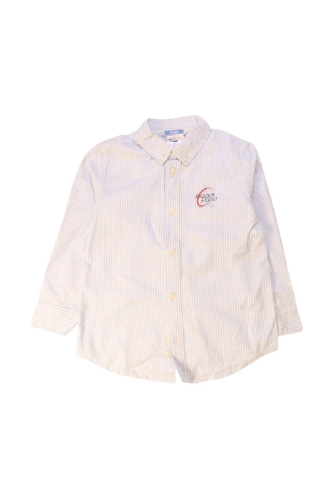 A White Long Sleeve Shirts from Jacadi in size 4T for boy. (Front View)