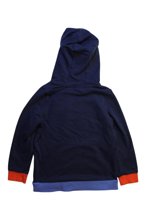 A Navy Hooded Sweatshirts from Momonittu in size 5T for boy. (Back View)