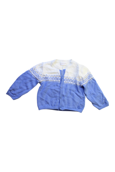 A Blue Cardigans from Mayoral in size 6-12M for girl. (Front View)