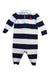 A Navy Long Sleeve Rompers from Ralph Lauren in size 6-12M for boy. (Front View)