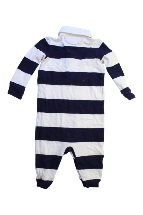 A Navy Long Sleeve Rompers from Ralph Lauren in size 6-12M for boy. (Back View)