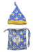 A Blue Winter Hats from Frugi in size 3-6M for neutral. (Front View)