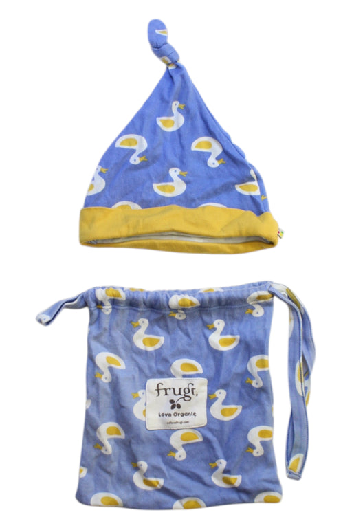 A Blue Winter Hats from Frugi in size 3-6M for neutral. (Front View)
