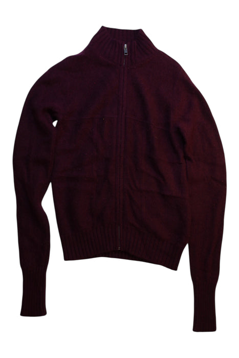 A Burgundy Zippered Sweatshirts from Bonpoint in size 10Y for girl. (Front View)