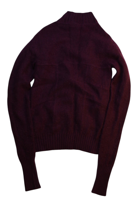 A Burgundy Zippered Sweatshirts from Bonpoint in size 10Y for girl. (Back View)