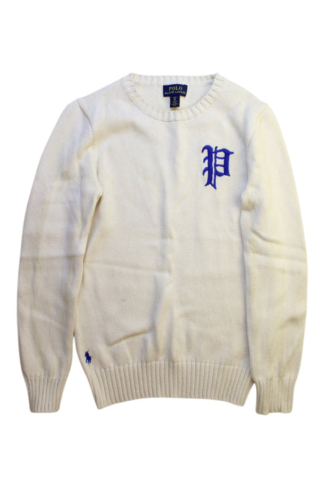 A White Knit Sweaters from Polo Ralph Lauren in size 8Y for boy. (Front View)