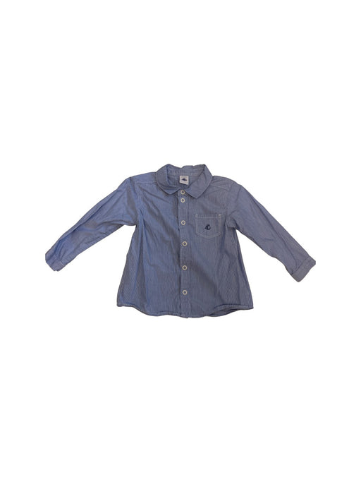 A Blue Long Sleeve Shirts from Petit Bateau in size 18-24M for neutral. (Front View)