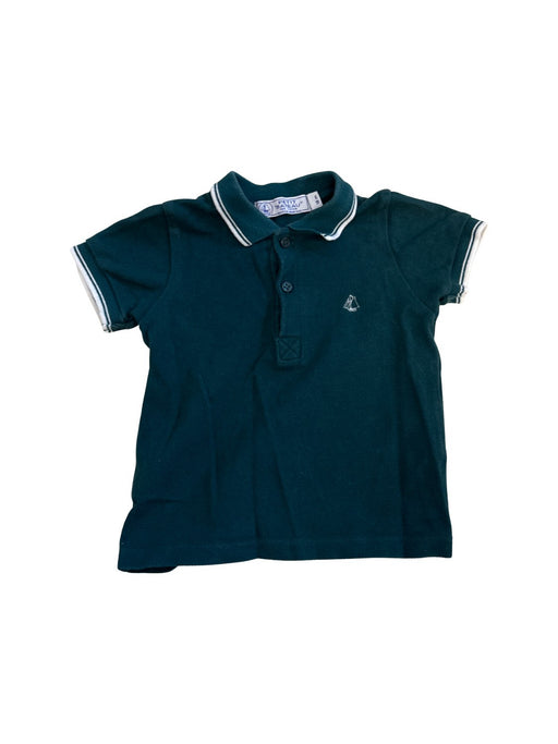 A Teal Short Sleeve Polos from Petit Bateau in size 12-18M for boy. (Front View)