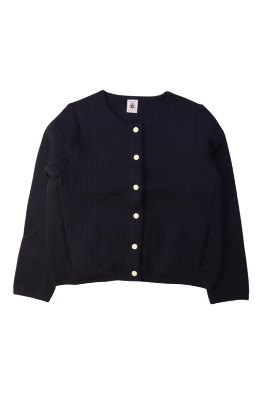 A Navy Cardigans from Petit Bateau in size 8Y for girl. (Front View)