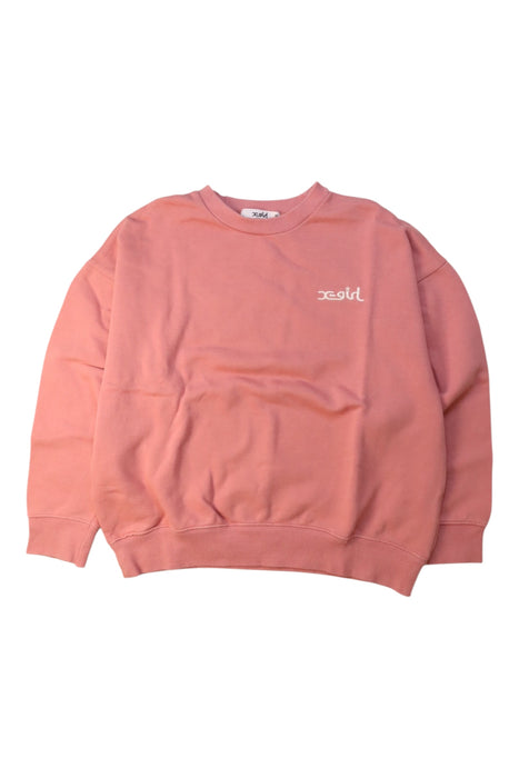A Pink Sweatshirts from X-girl in size 10Y for girl. (Front View)